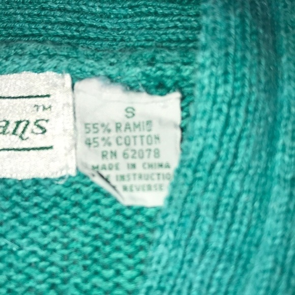 𝅺SHENANIGANS V neck knit sweater embroidered flower bouquet on pocket size S - Picture 5 of 9